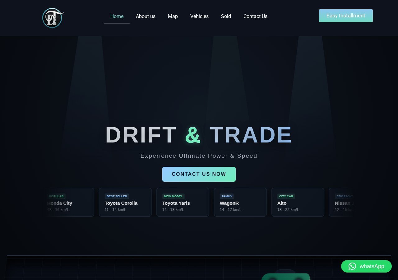 Drift & Trade Website Design · Automotive project